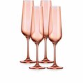Tarifa Translucent Champagne Flutes, Blush - Set of 4 TA3108769